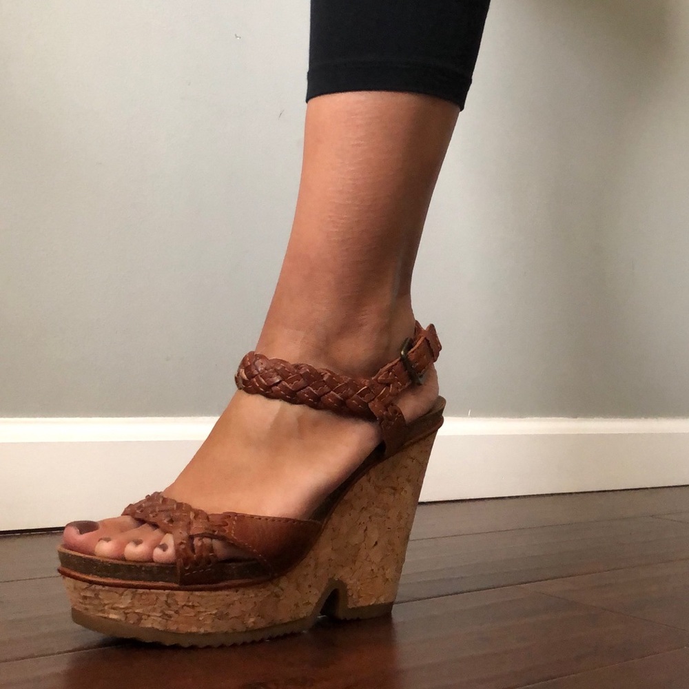 Frye Braylin Braided 2 wedge sandals